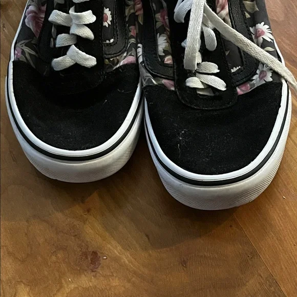 Vans Black and Pink Floral Shoes - Picture 7 of 8
